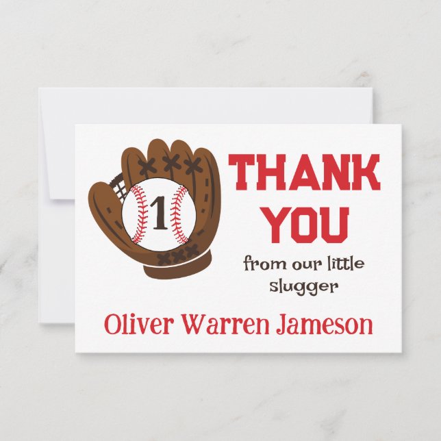 Tarjeta de agradecimiento de cumpleaños de bebé de (Anverso)