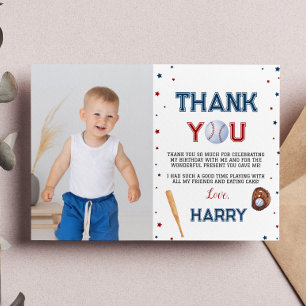 Tarjeta de agradecimiento de cumpleaños de béisbol
