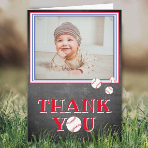 Tarjeta de agradecimiento de cumpleaños de béisbol