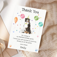 Tarjeta de agradecimiento de cumpleaños de cachorr