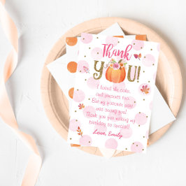 Tarjeta de agradecimiento de cumpleaños de calabaz