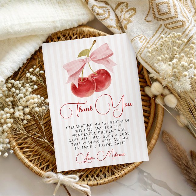 Tarjeta de agradecimiento de cumpleaños de cereza (Subido por el creador)