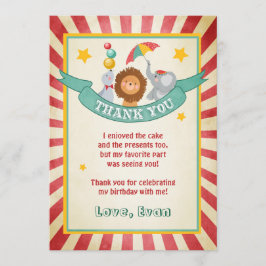 Tarjeta de agradecimiento de cumpleaños de circo C