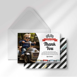 Tarjeta de agradecimiento de cumpleaños de coche d