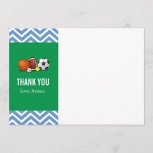 Tarjeta de agradecimiento de cumpleaños de deporte