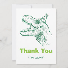 Tarjeta de agradecimiento de cumpleaños de dinosau