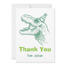 Tarjeta de agradecimiento de cumpleaños de dinosau