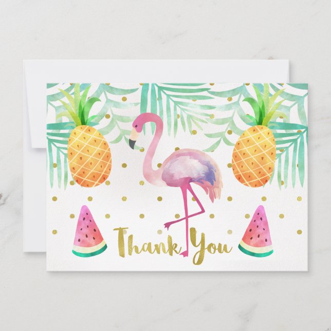 Tarjeta de agradecimiento de cumpleaños de flamenc (Anverso)