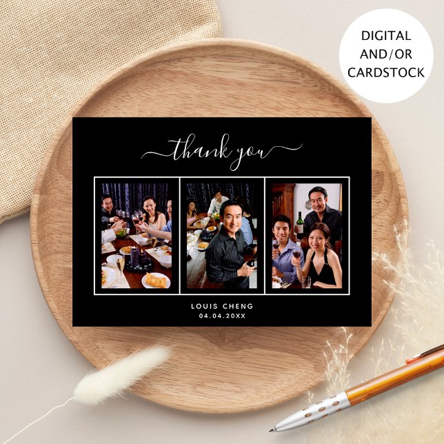 Tarjeta de agradecimiento de cumpleaños de foto bl (Subido por el creador)