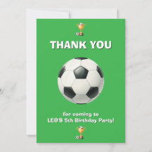Tarjeta de agradecimiento de cumpleaños de fútbol 