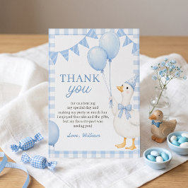 Tarjeta de agradecimiento de cumpleaños de Gingham