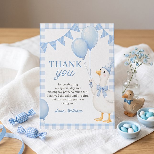 Tarjeta de agradecimiento de cumpleaños de Gingham (Subido por el creador)