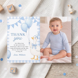 Tarjeta de agradecimiento de cumpleaños de Gingham