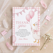 Tarjeta de agradecimiento de cumpleaños de gingham