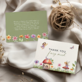 Tarjeta de agradecimiento de cumpleaños de hada pr