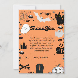 Tarjeta de agradecimiento de cumpleaños de Hallowe