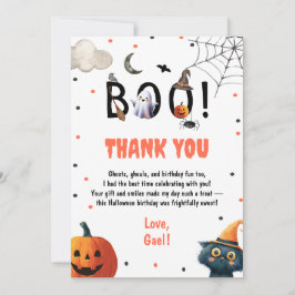 Tarjeta de agradecimiento de cumpleaños de Hallowe