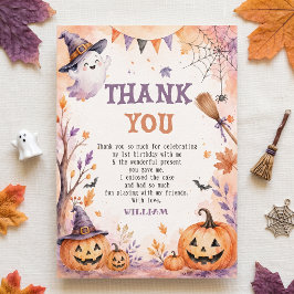 Tarjeta de agradecimiento de cumpleaños de Hallowe