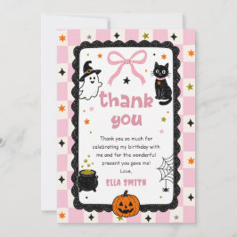 Tarjeta de agradecimiento de cumpleaños de Hallowe
