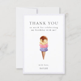 Tarjeta de agradecimiento de cumpleaños de helado
