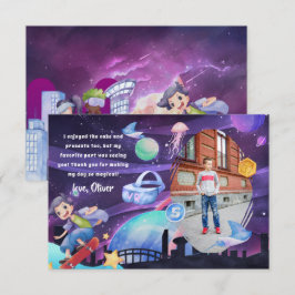 Tarjeta de agradecimiento de cumpleaños de juegos 