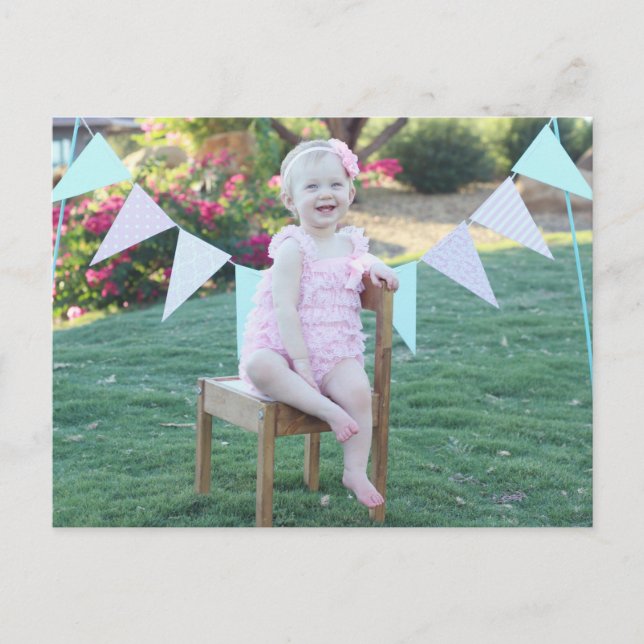 Tarjeta de agradecimiento de cumpleaños de la foto (Anverso)