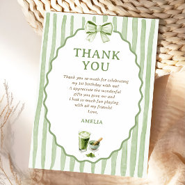 Tarjeta de agradecimiento de cumpleaños de Matcha 