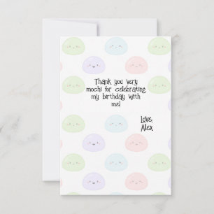 Tarjeta de agradecimiento de cumpleaños de mochi