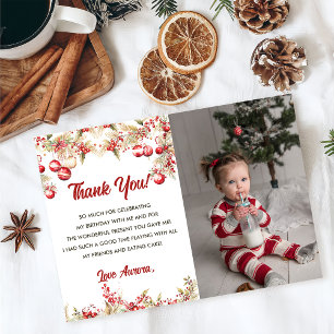 Tarjeta de agradecimiento de cumpleaños de Navidad