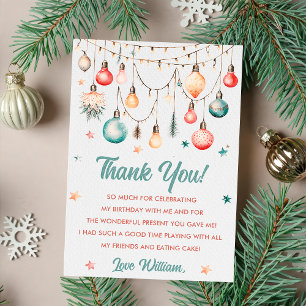 Tarjeta de agradecimiento de cumpleaños de Navidad