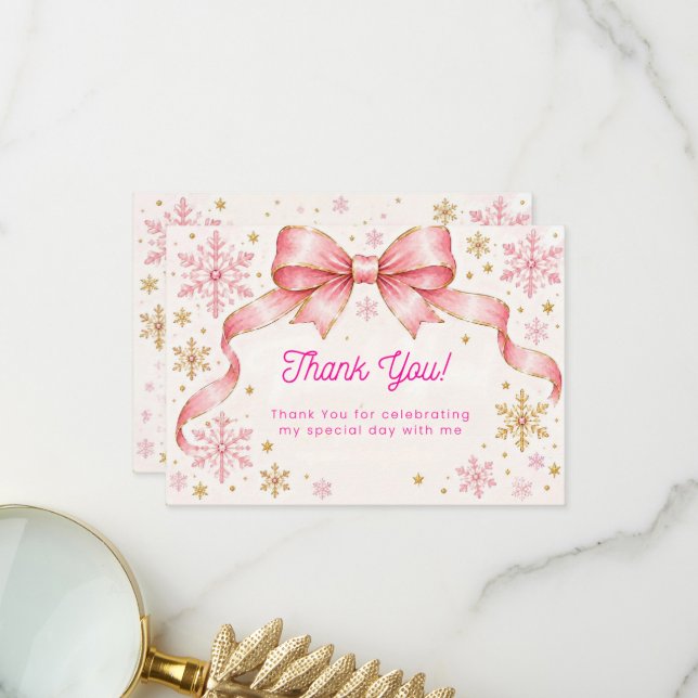 Tarjeta de agradecimiento de cumpleaños de Navidad (Anverso/Reverso In Situ)