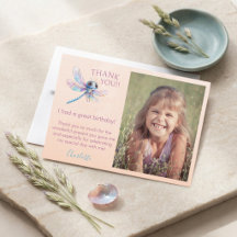 Tarjeta de agradecimiento de cumpleaños de niña co