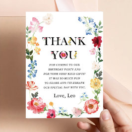 Tarjeta de agradecimiento de cumpleaños de niña Li