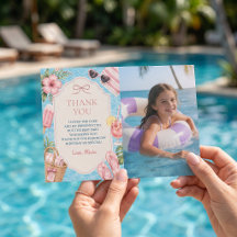 Tarjeta de agradecimiento de cumpleaños de niña pa