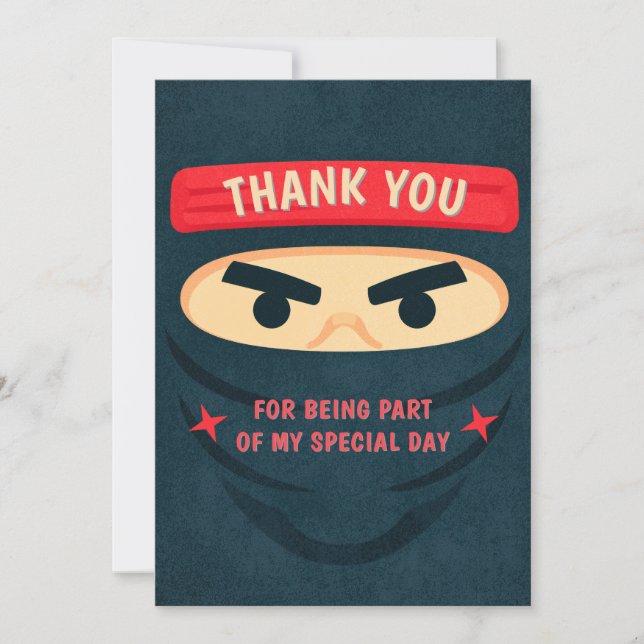 Tarjeta de agradecimiento de cumpleaños de Ninja W (Anverso)