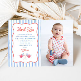 Tarjeta de agradecimiento de cumpleaños de niño co