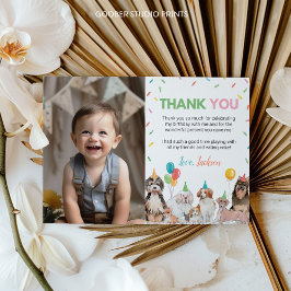 Tarjeta de agradecimiento de cumpleaños de niño co