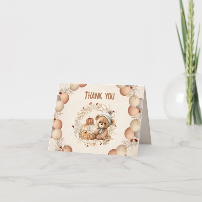Tarjeta de agradecimiento de cumpleaños de otoño d (Anverso)