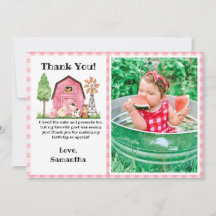 Tarjeta de agradecimiento de cumpleaños de Pink Fa