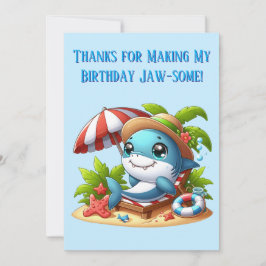 Tarjeta de agradecimiento de cumpleaños de Playa d