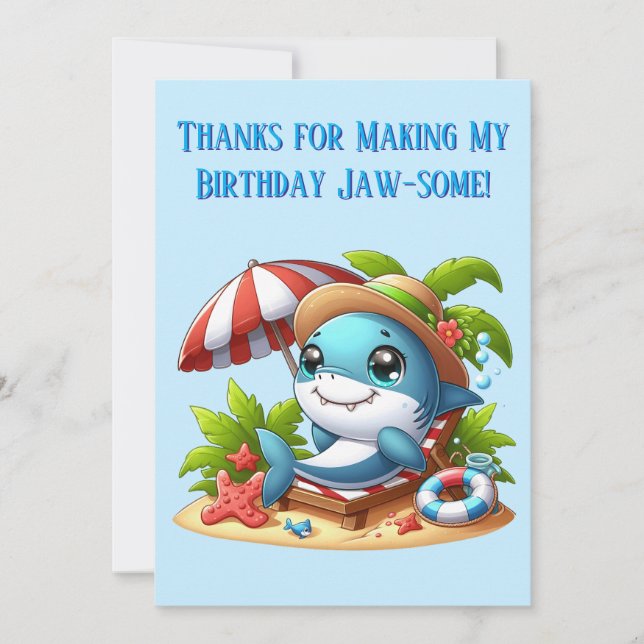 Tarjeta de agradecimiento de cumpleaños de Playa d (Anverso)