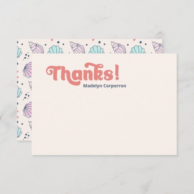 Tarjeta de agradecimiento de cumpleaños de Sea She (Anverso / Reverso)