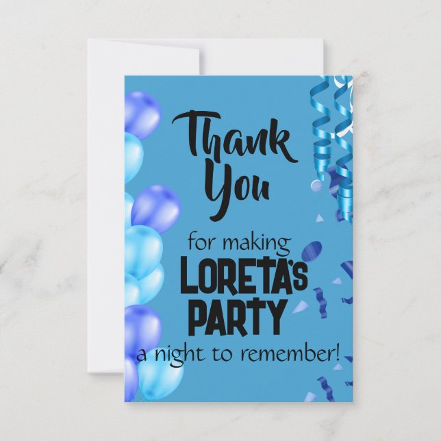 Tarjeta de agradecimiento de cumpleaños de sorpres (Anverso)