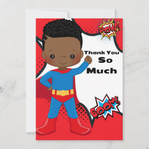 Tarjeta de agradecimiento de cumpleaños de superhé