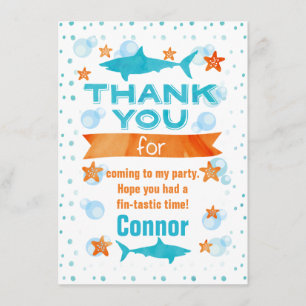 Tarjeta de agradecimiento de cumpleaños de Tiburón