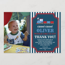 Tarjeta de agradecimiento de cumpleaños de tren