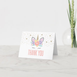 Tarjeta de agradecimiento de cumpleaños de Unicorn