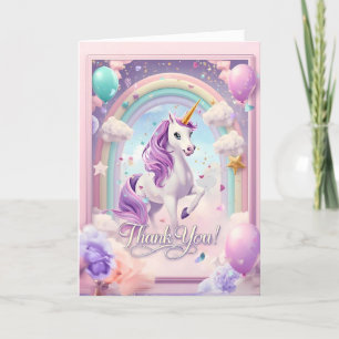 Tarjeta de agradecimiento de cumpleaños de Unicorn