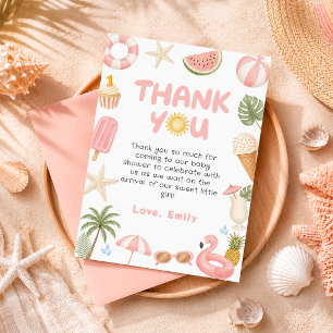 Tarjeta de agradecimiento de cumpleaños de verano 
