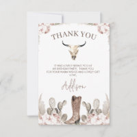Tarjeta de agradecimiento de cumpleaños de Western